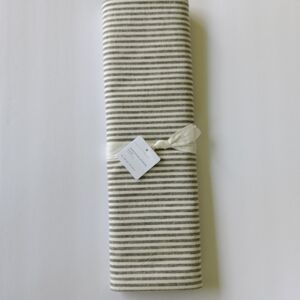 NWT Pottery Barn Wheaton Stripe Linen/Cotton Table Runner 18" x 108" Black/Cream